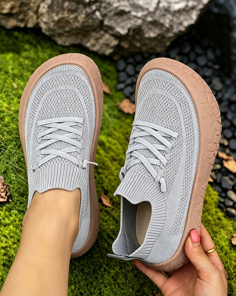 Flat Gå Sneakers Komfort