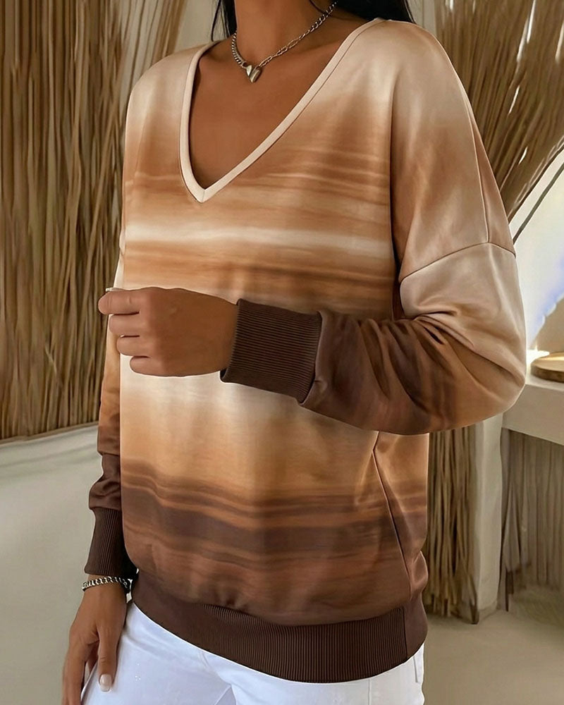 Sweatshirts V-Hals Lang Erme Ombre