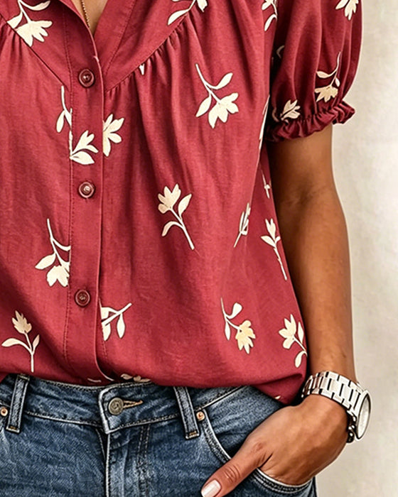 Bluse Boble Erme Casual Rynket