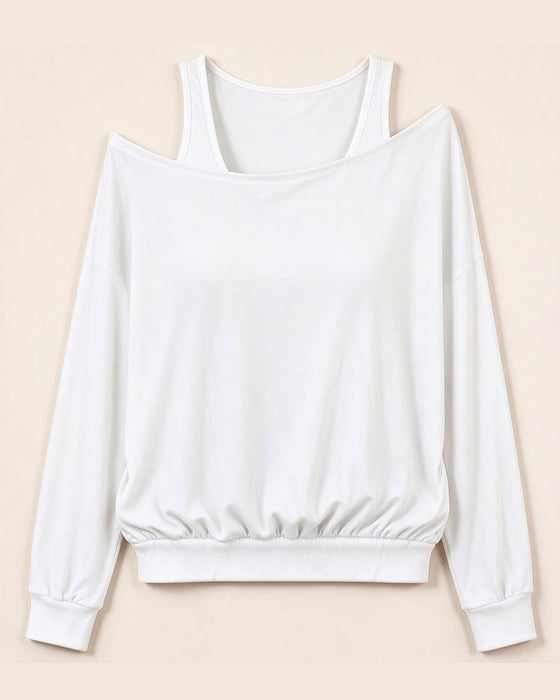 Topp Off-Shoulder Falsk Todelt Langermet