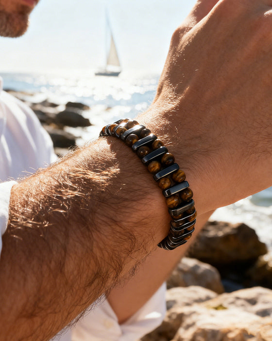 Naturlig Tigerøye Sten Armbånd