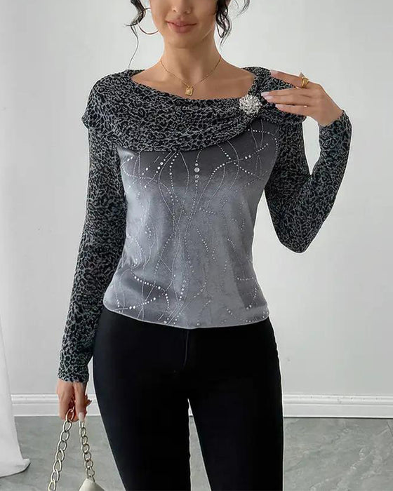 Langermet Topp Med Leopardmønster