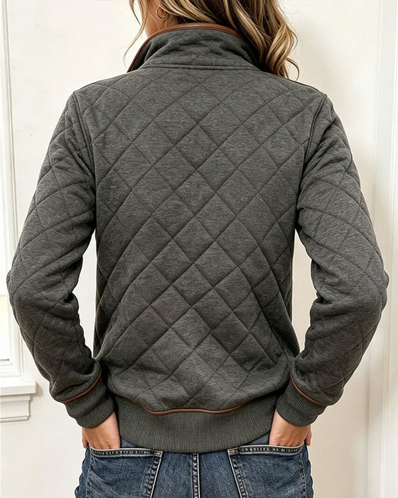 Sweatshirt Argyle Halv Glidelås Krage