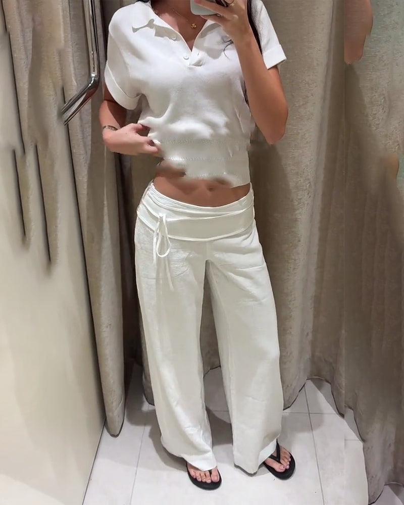 Bukse Ensfarget Snøring Breibein