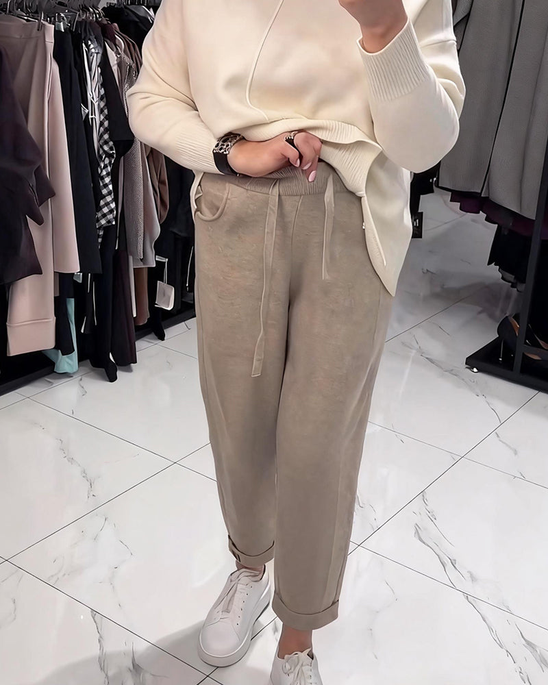 Bukser Snøring Strikket Avkortet