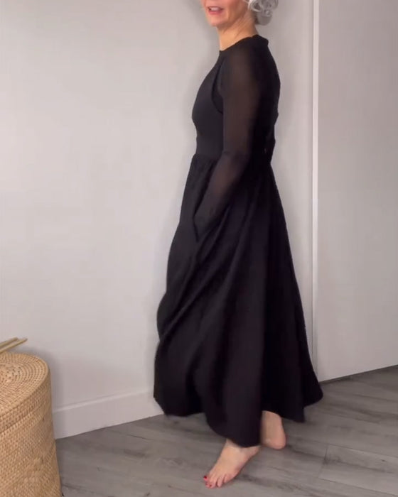 Kjole Plissert Hengsel Med Stor Kant