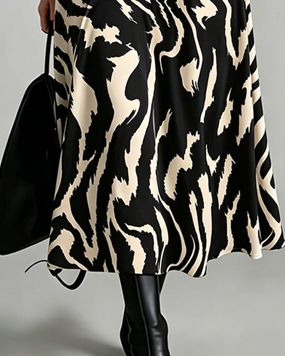 Kjole Patchwork Zebra Lang Erme