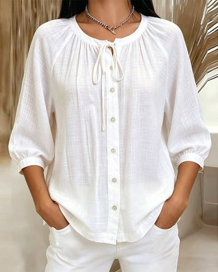 Bluse Rund Hals Enfarget