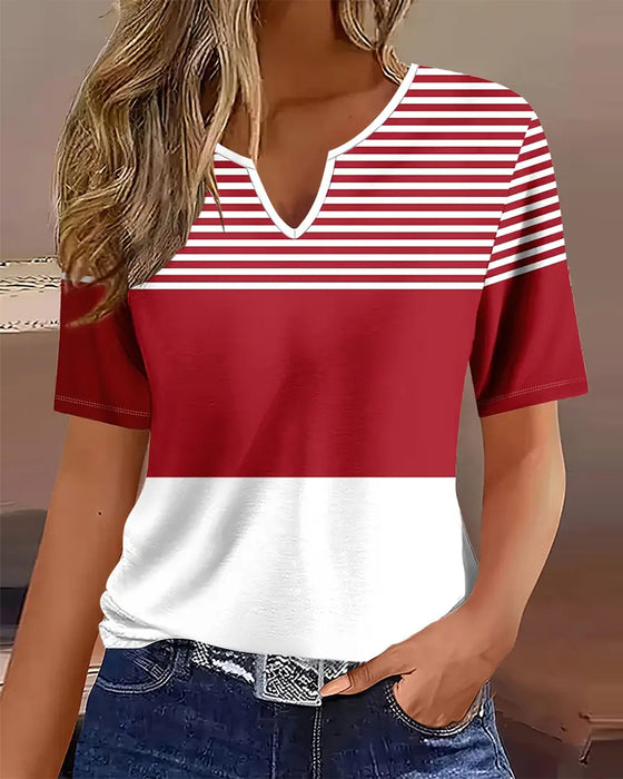 T-Shirt V-Ring Bekvem Trykt