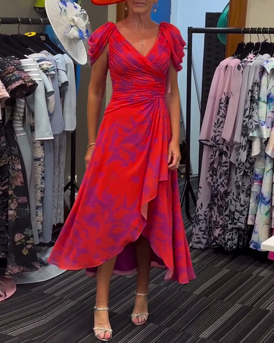 Plissert kjole med slits