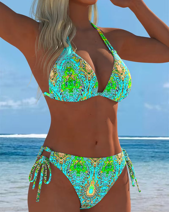 Bikini Farget Halter Print