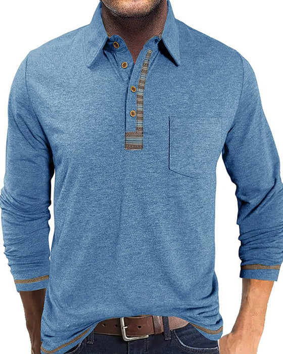 Bluse Menn Knapp Jakkeslag Polo