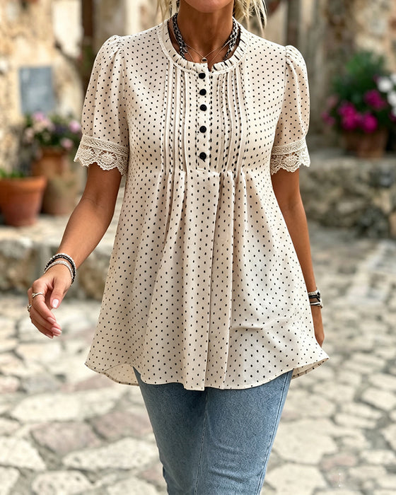 Bluse Boble Erme Polka Dot