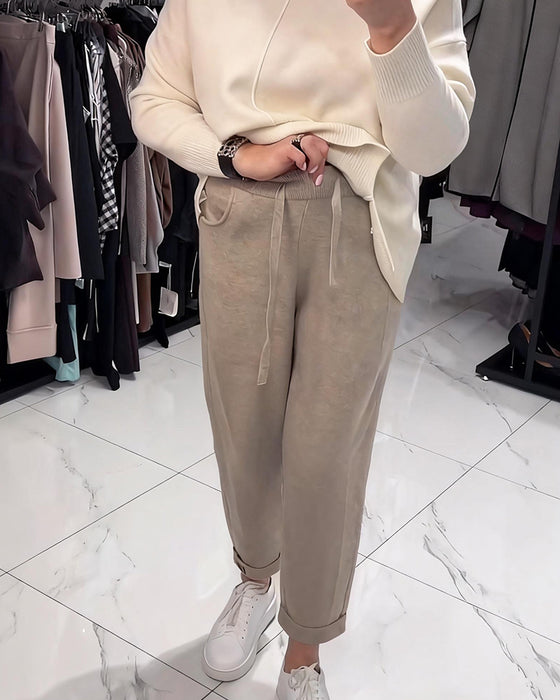 Bukser Lissestrikket Strikket Avkortet