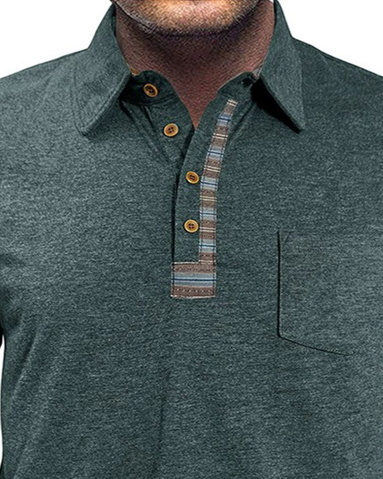 Bluse Menn Knapp Jakkeslag Polo