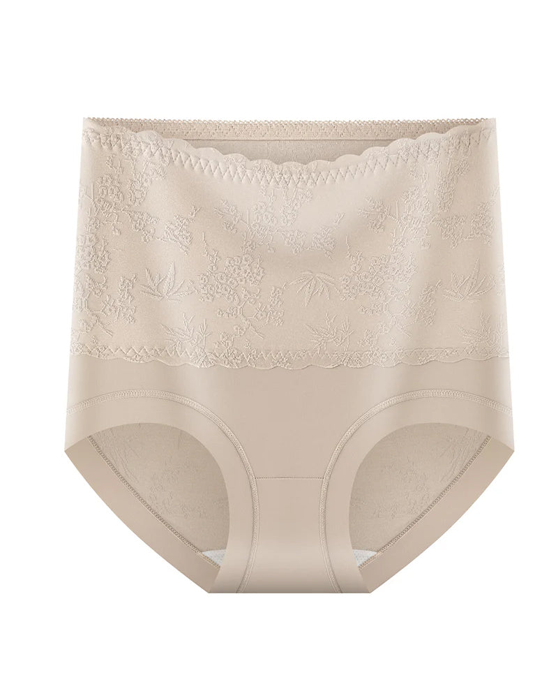 Bukser Kinesisk Stil Høy Midje Embossert Magekontroll