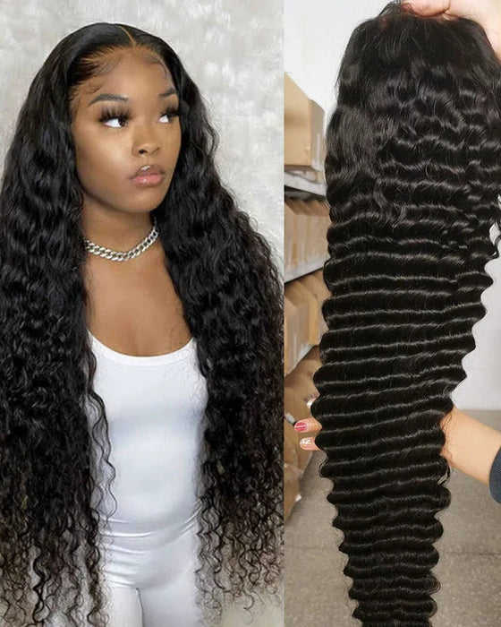 Parykk 26" Klartilå Bruke Ustelte Bølger Stort Hår Krøllete Hår