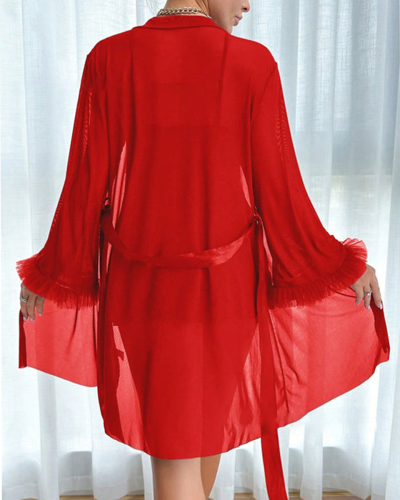 Sexig Knipling Nattkjole Sele Dress