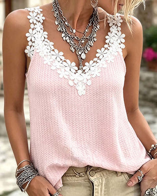 Cami Top Tredimensjonal Blonde Stroppet