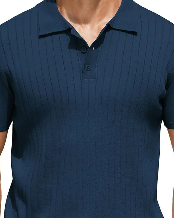 T-Shirt Ribbet Strikket Polo Krave