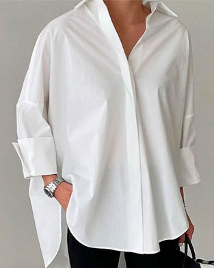 Bluse Drop-Skulder Løs Langermet