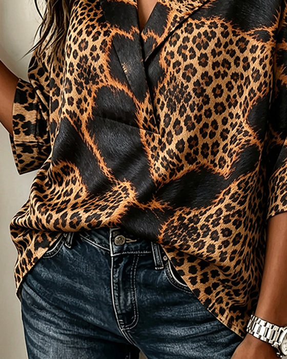 Bluse Slag Kors Leopard