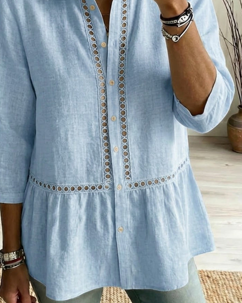 Skjorte Gjennombrutt 3/4-Erm