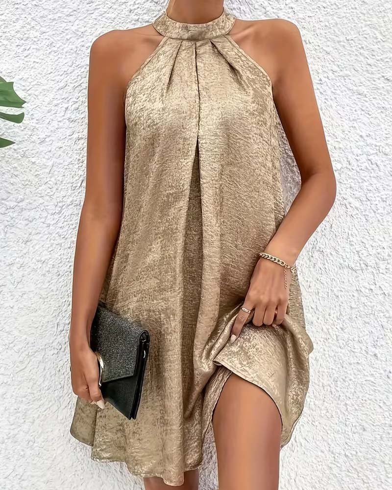 Kjole Lett Luksus Ermeløs Off-Shoulder Halter