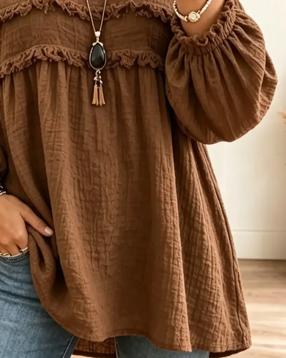 Bluse Solid Rynket Casual