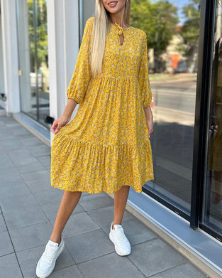 Frisk floral plissert fritidskjole