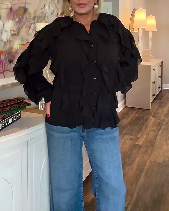 Rysjet, Luftig Skjorte I Ensfarget Design