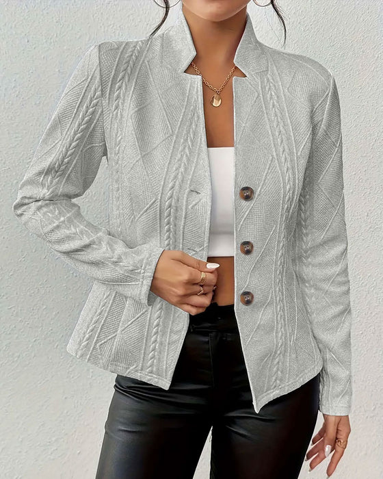 Blazer Kåpe Ensfarget Knappet