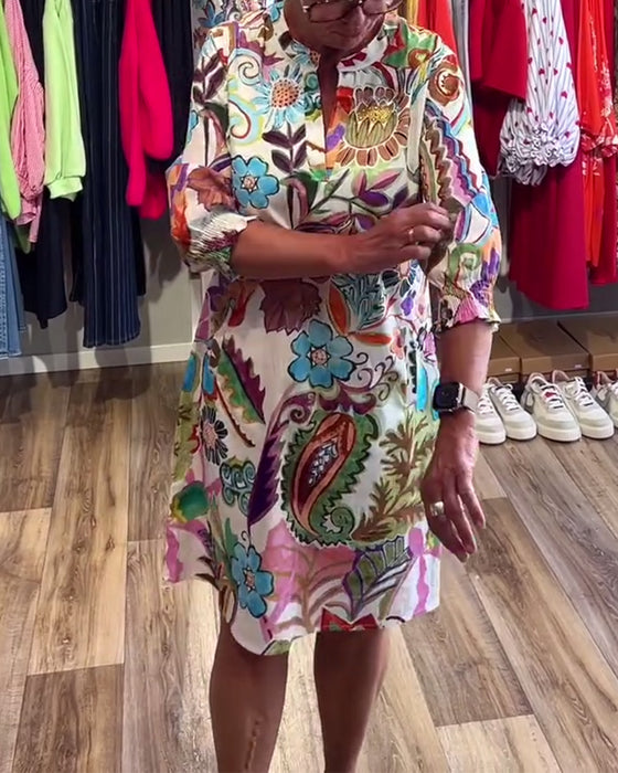 Kjole Ståkrage Blomstret