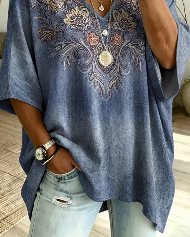 Bluse V-Hals Casual Tøff