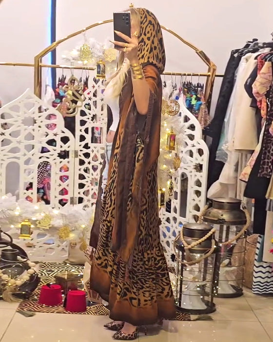 Frakk Batwingerm Leopardtrykk