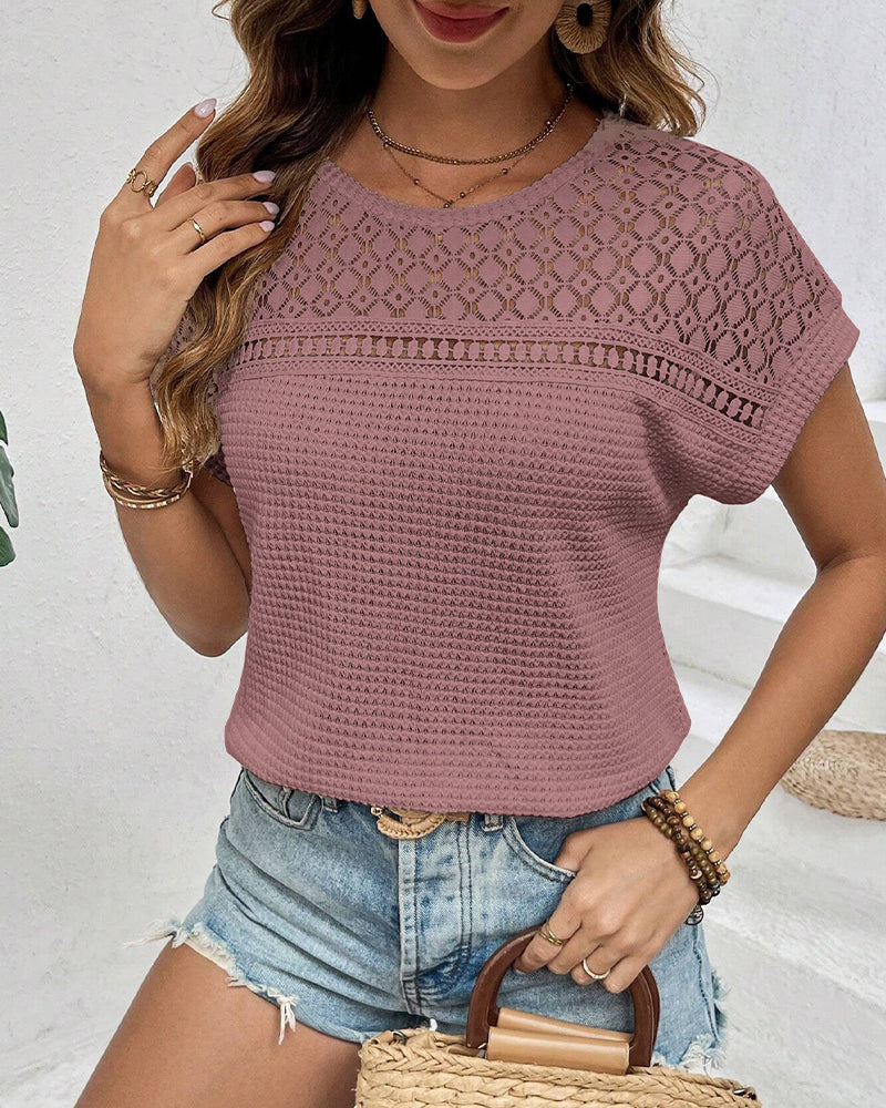 T-Skjorte Raglan Nett Hul Ut Pustende