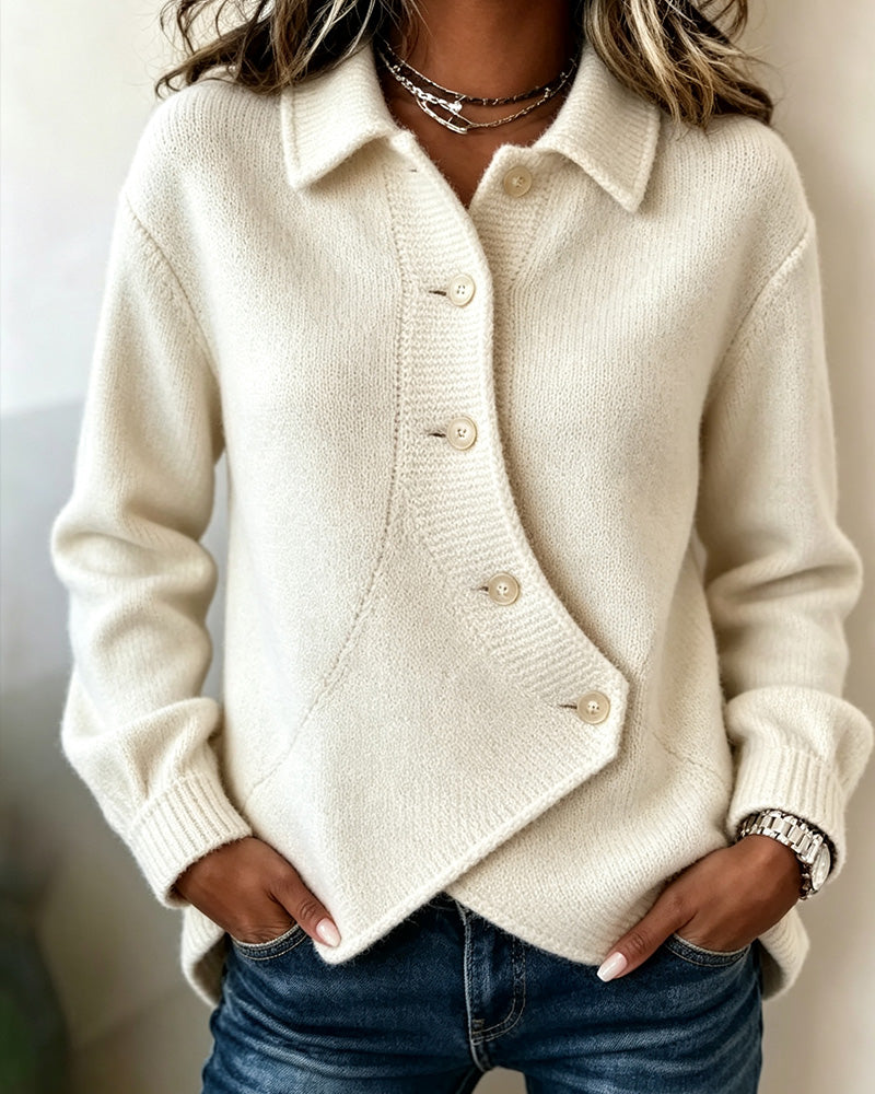 Jakke Solid Uregelmessig Casual