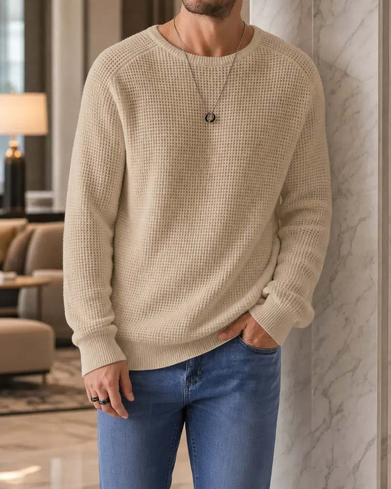 Pullover Menn Stilig Avslappet Strikket