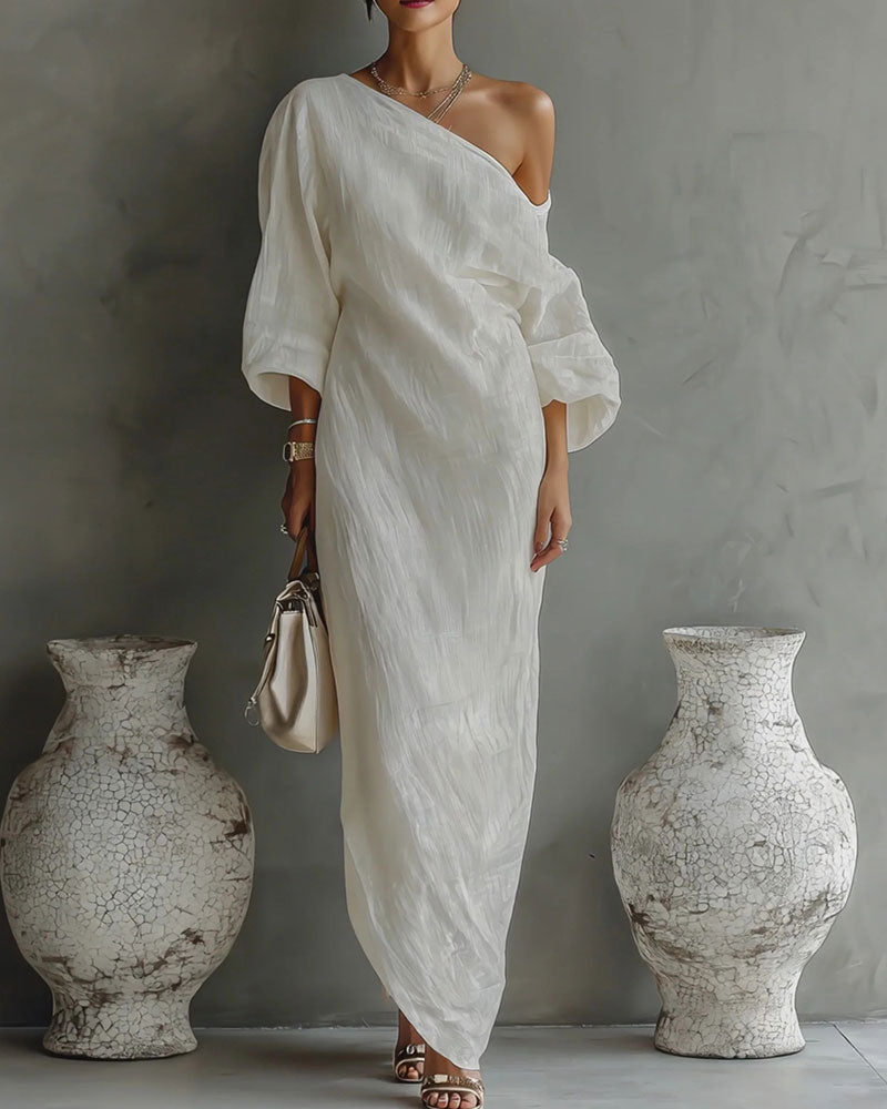 Kjole Modisk Off-Shoulder Lang