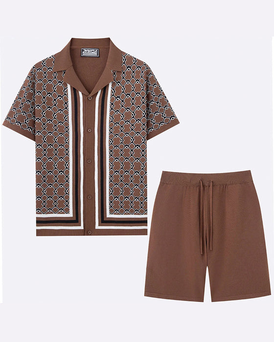 Sett Kortermet Cardigan Og Shorts Todelt