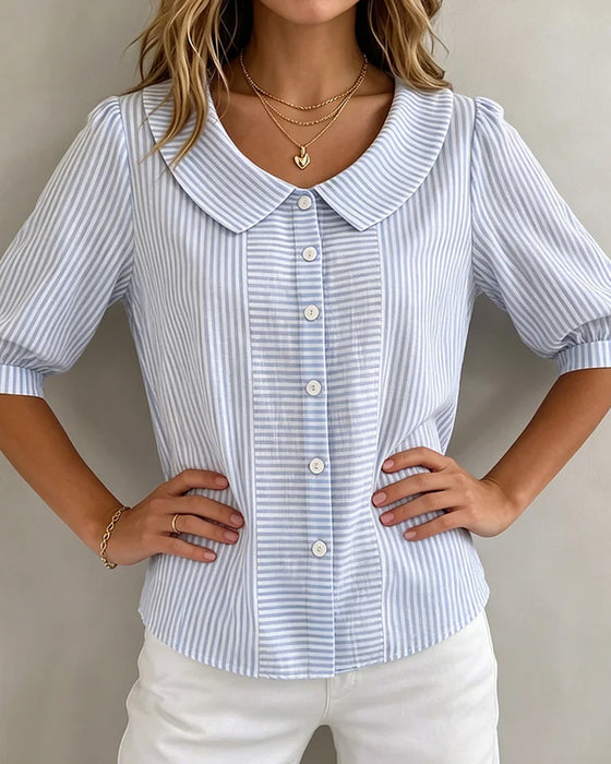 Bluse Peter Pan Krage Lanternermer Stripet