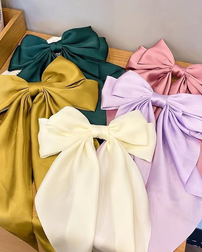 🔥 Stor Sløyfe Hårklemme For Kvinner – Bryllup & Hverdag Hestehale Accessory Med Lang Hale