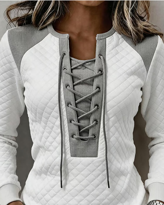 Sweatshirt Snøring Slimfit Fargeblokk