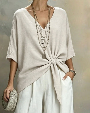 Bluse V-Hals Flaggermus Erm