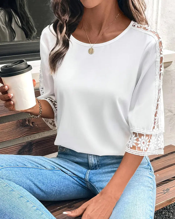 T-skjorte Enfarge Hullet Hake Patchwork