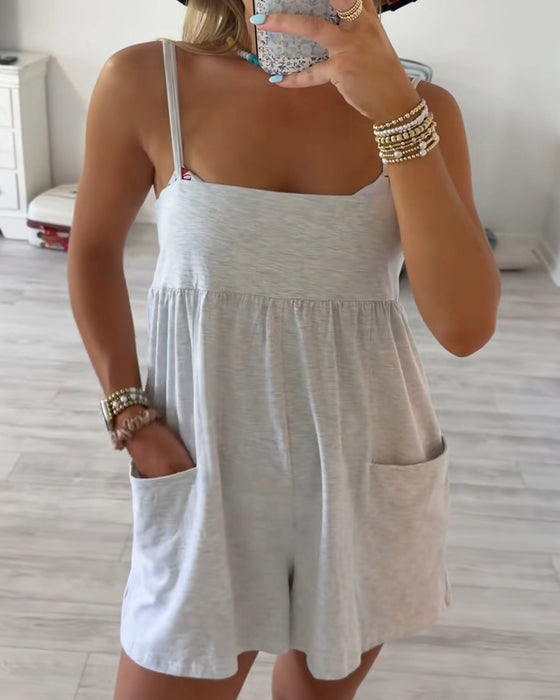 Romper Stroppet Dobbel Lomme Badetøy Coverup