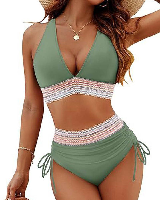 Ferie Bikini V-Hals Med Snøring