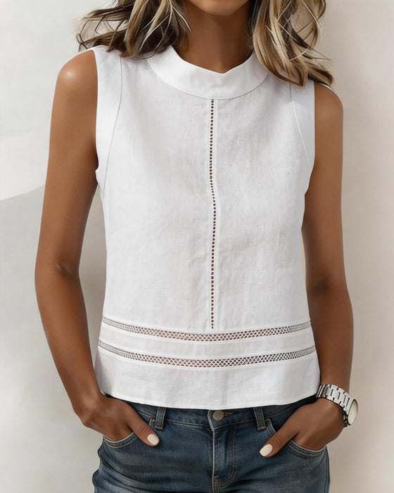 Tank Tops Ermeløs Utskjæring Solid