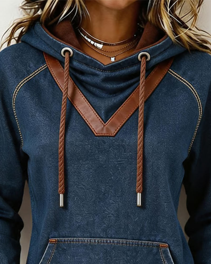 Hoodie Patchwork Lang Erme