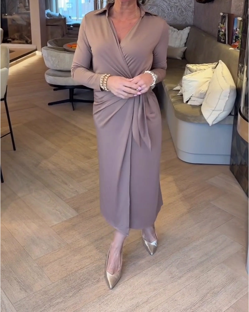 Kjole Stilig Ensfarget Midjestramming